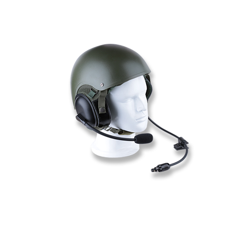Combat vehicle crewman helmet headset